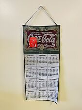 Vintage 1998 Coca Cola 5C Sing Wall Hanging Fabric Calendar 12.5” X 30” With Tag picture