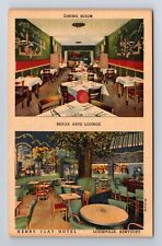 Louisville KY-Kentucky, Henry Clay Hotel, Lounge, Dining Room, Vintage Postcard picture