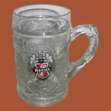 Beck's Logo Beer Glass Mug / Vintage Embossed w/ Grapes & Leaves (5 Inch Tall) picture