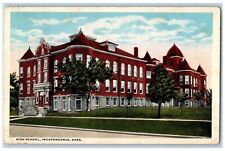 Independence Kansas KS Postcard High School Building Exterior View 1919 Vintage picture
