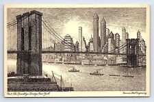 Postcard The Brooklyn Bridge New York No.2 Scheff Engraving Co. picture