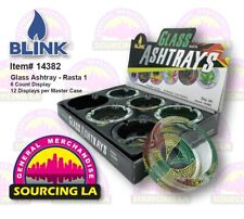 BLINK GLASS ASHTRAY RASTA 1 - 6CT DISPLAY - 14382 picture