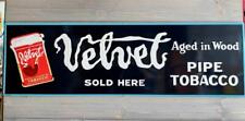 Antique Vintage Old Style Velvet Tobacco Metal Steel Sign picture
