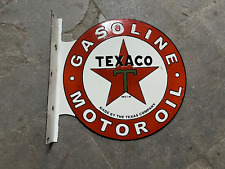 RARE PORCELAIN TEXACO ENAMEL SIGN 24X24 INCHES DOUBLE SIDED WITH FLANGE picture