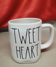 Rae Dunn Tweet Heart Artison Collection Magenta White Ceramic 20 oz. Coffee Mug  picture