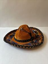 Vintage Pigalle XXXXX Mexican Sombrero Mariachi Hat Brown Velvet W/ Sequence picture