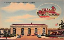 Sacramento CA California Train Railroad Railway Station Depot Vtg Postcard A30 picture
