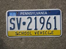 2015 Pennsylvania School Vehicle License Plate PA Penna SV 21961 picture