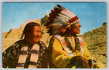 c1960s Indian Chief Squaw Portrait Photo Vintage Postcard picture