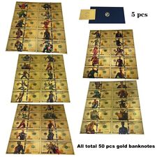 50pcs/lot Movie Hero Star Collection Cards Gold Foil Banknote $100 NOTE For Kids picture