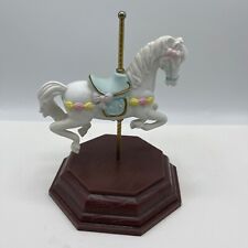 A Teleflora Gift Ceramic Carousel White Horse Rare  picture