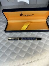 Vintage 1990's Waterman Laureat Rollerball Pen blue Marble with box picture