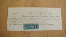 Confederate General W.C.Wickham Personal Check w/Revenue Stamp picture