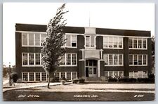 Lebanon Missouri~High School Building~Bicycles Against Lamppost~1940s RPPC picture