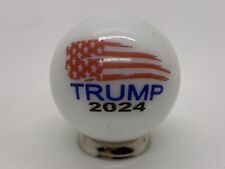 TRUMP 2024 ELECTION Logo on a White ONE INCH Glass Shooter Marble With Stand. picture