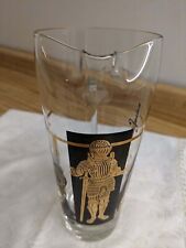 Vtg. MCM cocktail drink mixer/martini pourer; glass with knights. picture