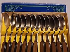 12 Vintage Small Demitasse Stainless Steel Spoons  1950's Retro  picture