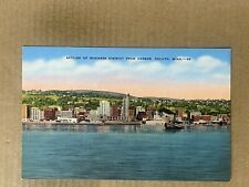 Postcard Duluth MN Minnesota Downtown Business District Harbor Boat Vintage PC picture