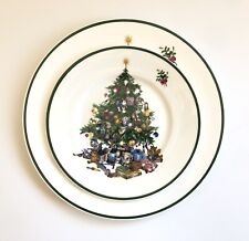 Christmas Plates Staffordshire Bone China 10” and 8” Cerno Elizabethan picture