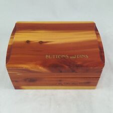 Vintage Cedar Wood Button Box Souvenir From Carmel By The Sea California Buttons picture