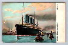 New York City NY, SS Kaiser Wilhelm II, New York Harbor Antique Vintage Postcard picture