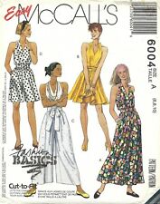 McCall's 6004 Halter Dress & Split Skirt Dress Sz 6-10 CUT COMPLETE Retro 90s picture