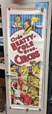 Vintage Clyde Beatty Cole Bros Circus Poster - Lion &Tiger Tamer Show 14x40 #75 picture