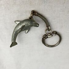 Vintage 1960's Figural Metal Dolphin Key Chain Collectible Souvenir Hong Kong picture