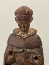 Antique Hand Carved Religious Wooden Saint Vincent Ferrer Statue Figure picture