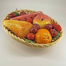 Vintage Majolica Ceramic Porcelain Fruit Basket Centerpiece Bassano Italy picture
