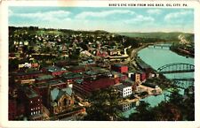 1923 Bird's Eye View from Hog Back Oil City Pennsylvania Vintage Postcard picture