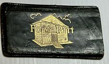 Fort Pitt Beer Antique Advertising Pocket Mirror Leather Case Pittsburgh picture
