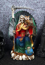 Ebros LED Light Seated 7 Powers Holy Death Santa Muerte Rainbow Tunic Figurine picture