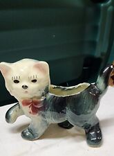 Vtg Shawnee Kitten Cat  With Bow Ceramic Planter picture