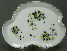 Guerin Limoges Hand Colored Violets Orchids & Gold Dresser Tray Circa 1900-1932 picture