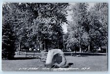 New London Iowa IA Postcard RPPC Photo View Of City Park Trees Scene c1950's picture