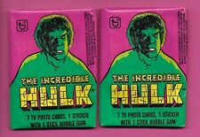 1979 Topps Incredible Hulk lot of 2 UNOPENED WAX PACKS 7 cards&1 sticker/pack picture