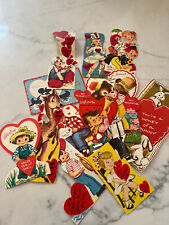VINTAGE 1950'S CHILDHOOD VALENTINE CARDS --- ASSORTED DIE CUT -- LOT OF 12 picture