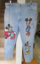 Vintage Wrangler Men's Jeans with Custom Mickey Mouse Appliqués picture