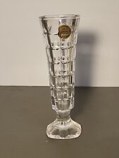 Vintage Cristal d'Arques, 24% Lead Crystal Bud Vase Block Pattern France 6.75