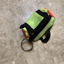Vintage 90s Wendy’s Promotional Neon Mini Duffle Bag Coin Purse Keychain picture