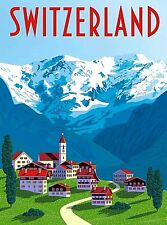 Suisse Swiss Switzerland Scenic Retro Travel Home Wall Decor Art Poster Print picture