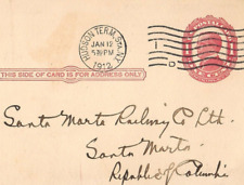 Vintage 1912 US Postal Card National Bank New York Santa Marta Railway Columbia picture