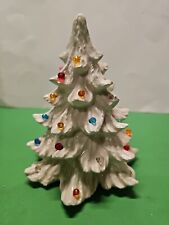 VINTAGE CERAMIC MOLD SMALL CHRISTMAS TREE ~ WHITE FROSTED 5.5