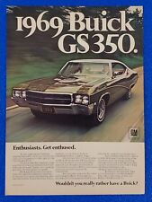 1969 BUICK GS 350 ORIGINAL MUSCLE CAR PRINT AD CLASSIC GM STYLE & PERFORMANCE picture