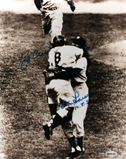 Don Larsen  Yogi Berra Yankees Signed 1956 World Series Perfect Game 8x10 Photo picture