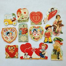 Vintage Valentines Cards LOT of 12 Used 20s-50s Die Cut Germany USA Ephemera 4B picture