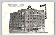 Cumberland MD-Maryland, Algonquin Hotel Advertising, Antique Vintage Postcard picture