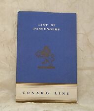R.M.S. Queen Mary 1952 List Of Passengers Cunard Line White Star Southampton  picture