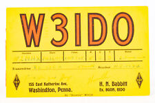 1953 Amateur Ham Radio QSL Card Washington Pennsylvania W3IDO HN Babbitt picture